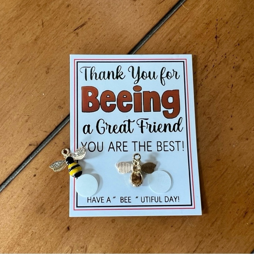 Bee-Themed Thank You Cards with Charms